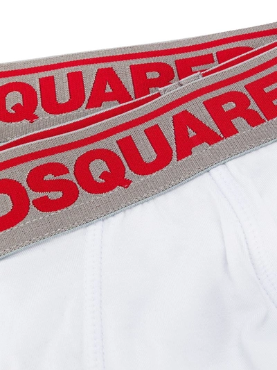 Dsquared2 Logo Waist Briefs Two-pack In White