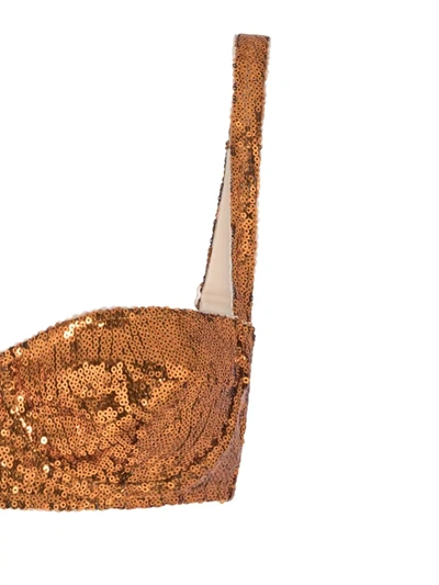 Dolce & Gabbana Sequin-embellished Balcony Bra In Orange
