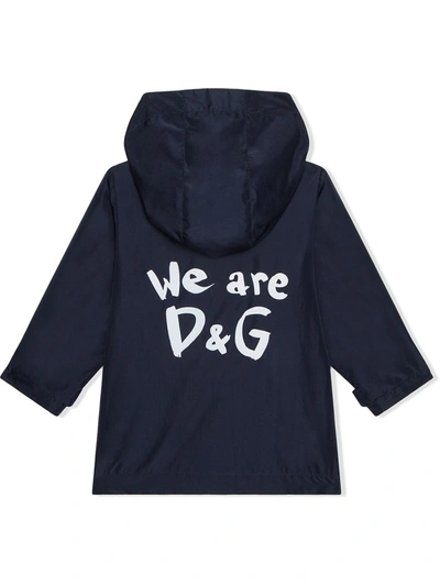 Shop Dolce & Gabbana We Are D&g-print Jacket In Blue