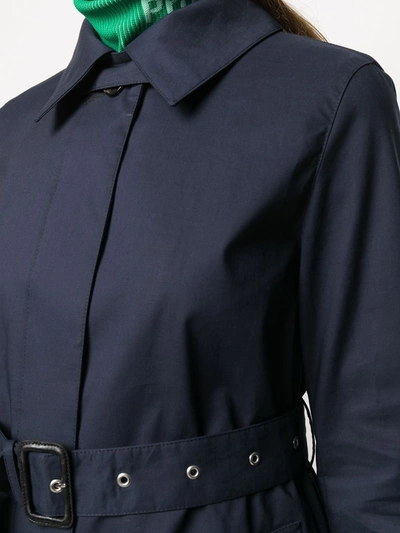 Shop Mackintosh Short Roslin Belted Trench Coat In Blue