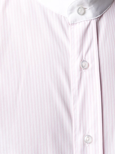 Shop Mackintosh Mandarin-collar Buttoned Shirt In Pink