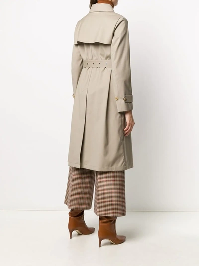 Shop Mackintosh Belted Mid-length Trench Coat In Neutrals