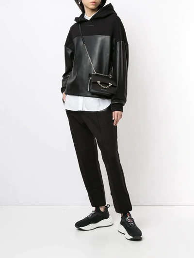 Shop Karl Lagerfeld Contrast-panel Hoodie In Black