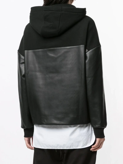 Shop Karl Lagerfeld Contrast-panel Hoodie In Black