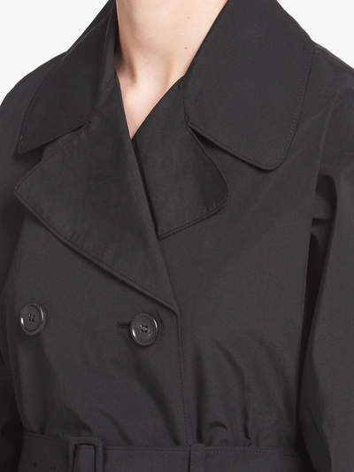 Shop Prada Technical Poplin Double-breasted Raincoat In Black