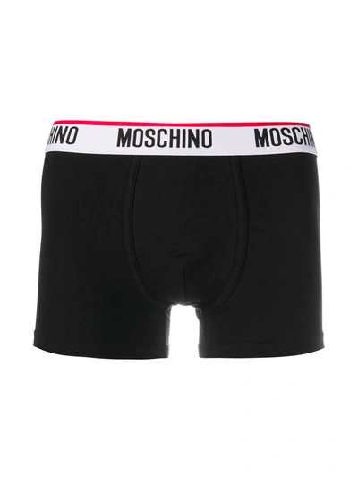 Shop Moschino Logo Waistband Boxers Set In Black