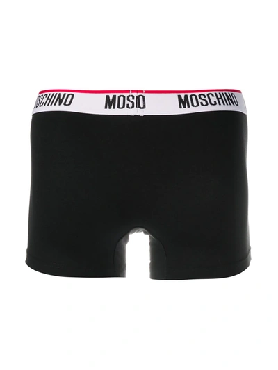 Shop Moschino Logo Waistband Boxers Set In Black