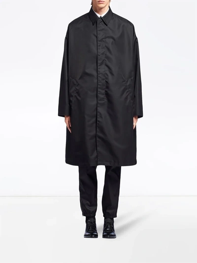 Shop Prada Re-nylon Raincoat In Black