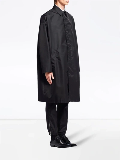 Shop Prada Re-nylon Raincoat In Black