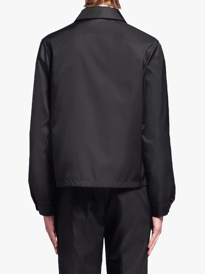 Shop Prada Re-nylon Zip-placket Shirt In Black