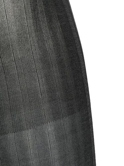 Shop Prada Stripe-detail Silk Tights In Grey
