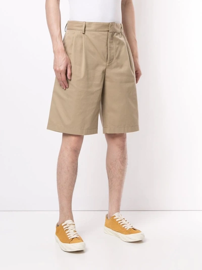 Shop Tod's Concealed-front Chino Shorts In Brown