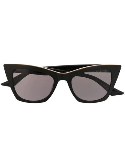 Shop Dita Eyewear Cat-eye Tinted Sunglasses In Black