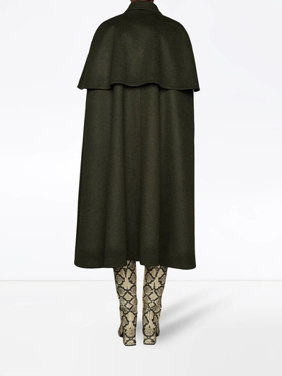 Shop Gucci Layered Cape In Green