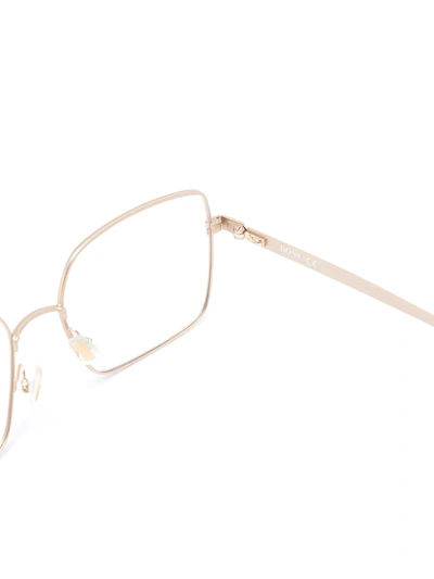 Shop Hugo Boss Oversized Square-frame Glasses In Gold