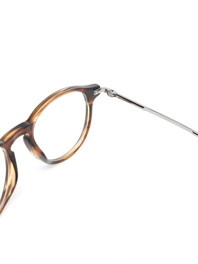 Shop Hugo Boss Tortoiseshell Round-frame Glasses In Brown