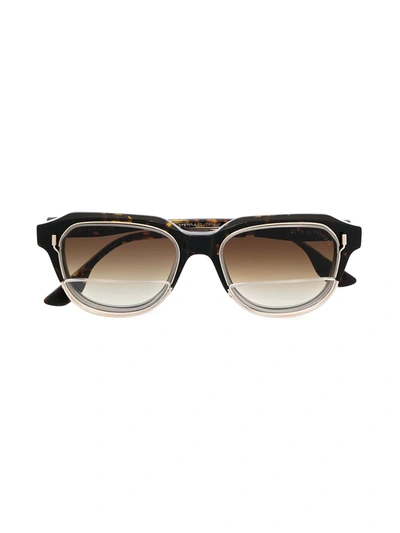 Shop Dita Eyewear Gold-rimmed Tortoiseshell Frames In Brown