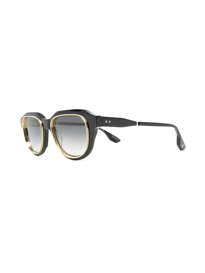 Shop Dita Eyewear Gold-rimmed Tortoiseshell Frames In Black