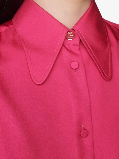 Shop Gucci Short-sleeve Buttoned Shirt In Pink