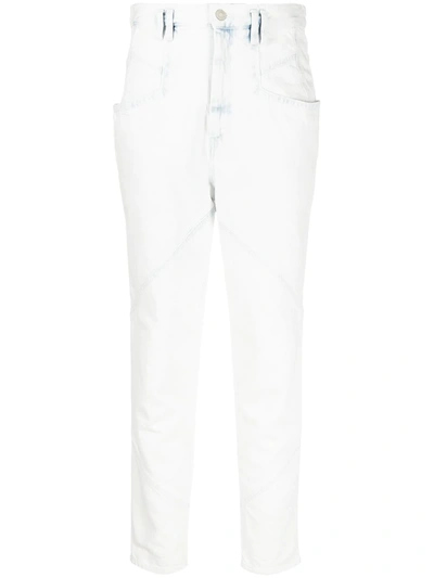 Shop Isabel Marant High-waist Cropped Jeans In White