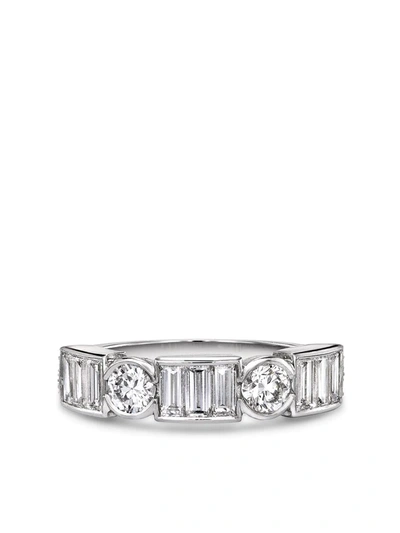 Shop Pragnell Platinum Antrobus Diamond Half Eternity Ring In Silver