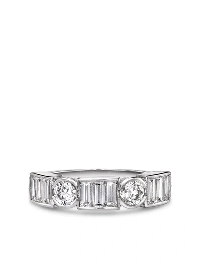 Pragnell Platinum Antrobus Diamond Half Eternity Ring In Silver