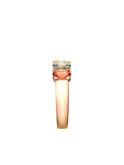 Shop Pragnell 18kt Rose Gold Rainbow Sapphire Ring In Pink