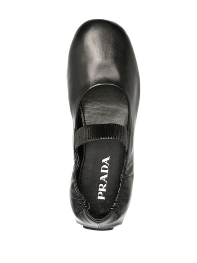 Shop Prada Mary Jane Ballerina Shoes In Black