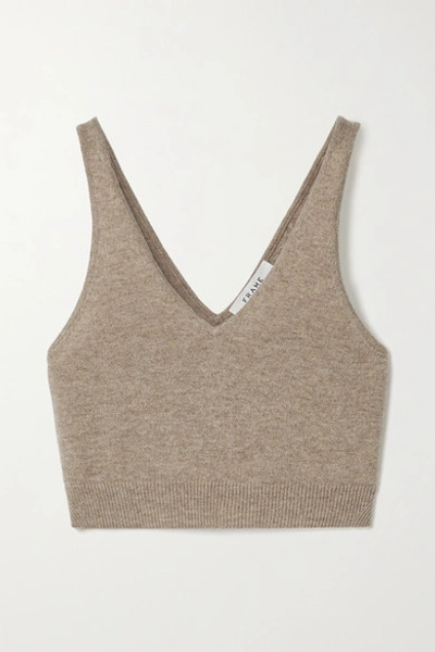 Shop Frame Cropped Cashmere Tank In Mushroom