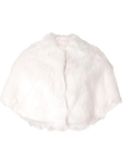 Shop Unreal Fur Nord Faux-fur Cropped Cape In White