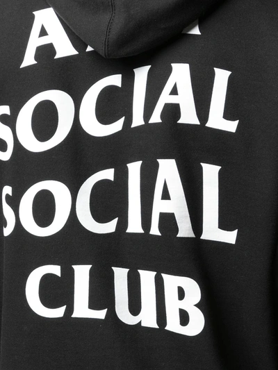 Shop Anti Social Social Club Logo Print Hoodie In Black