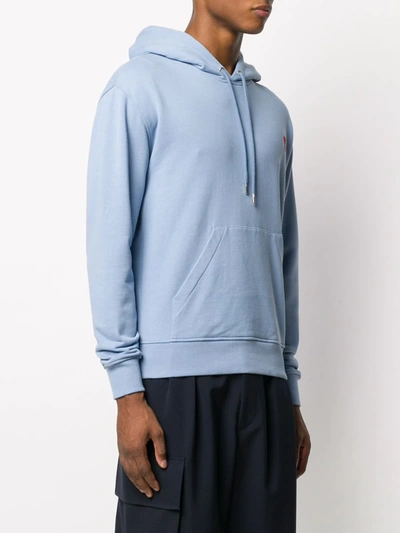 Shop Ami Alexandre Mattiussi Ami De Coeur Hoodie In Blue