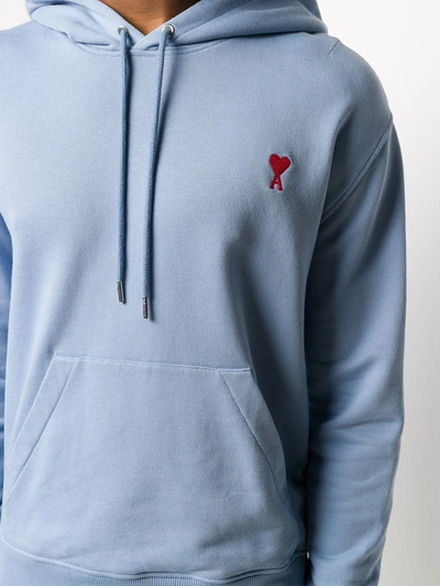 Shop Ami Alexandre Mattiussi Ami De Coeur Hoodie In Blue