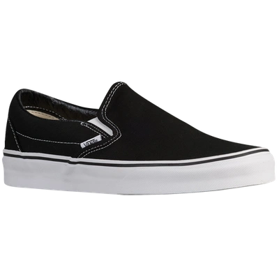 Shop Vans Mens  Classic Slip On In Black