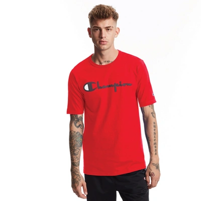 Shop Champion Mens  Script 22 T-shirt In Red/black