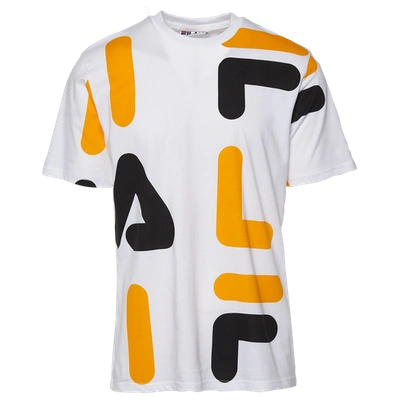 Shop Fila Mens  Bennet T-shirt In White/gold/black