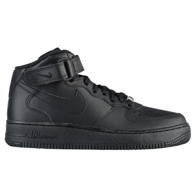 Shop Nike Boys  Air Force 1 Mid In Black/black