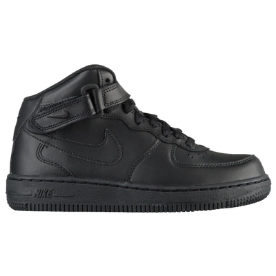 Shop Nike Boys  Air Force 1 Mid In Black/black