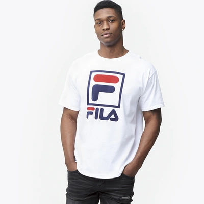 Shop Fila Mens  Stacked T-shirt In White/navy