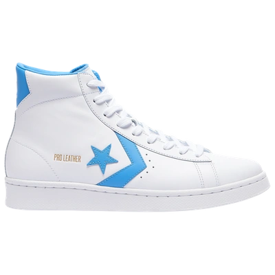 Shop Converse Mens  Pro Leather High Top In White/coast Blue/white