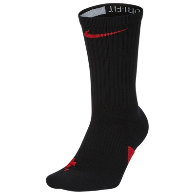 Shop Nike Elite Crew Socks University Red/black Size L In Black/university Red