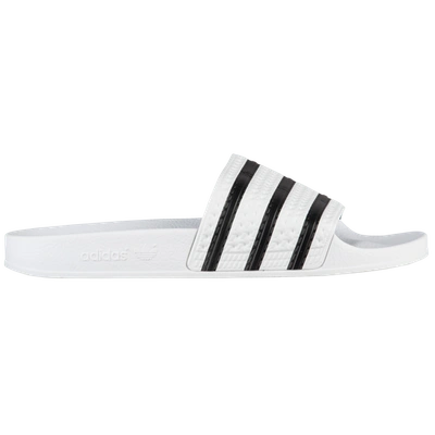 Shop Adidas Originals Mens  Adilette Lite Slides In White/black/white