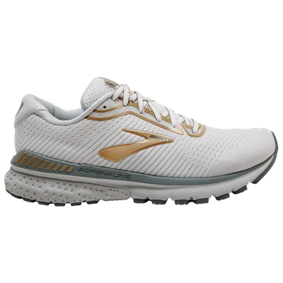 Shop Brooks Womens  Adrenaline Gts 20 In White/grey/gold
