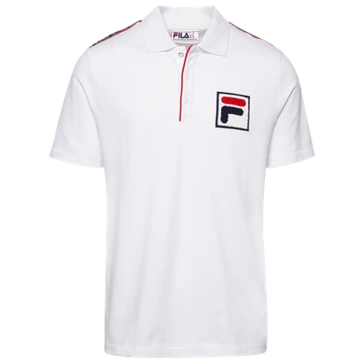 Shop Fila Mens  Biella Italia Polo In White/navy/red