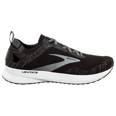 Shop Brooks Mens  Levitate 4 In Black/blackened Pearl/white