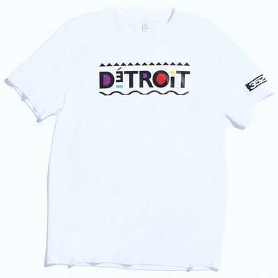 Shop 3525 Brand Mens  Detroit Feel T-shirt In White/multi