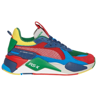 Shop Puma Boys  Rs-x In Amazon Green/high Risk Red/dark Denim