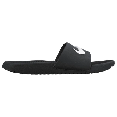 Shop Nike Boys  Kawa Slides In Black/white