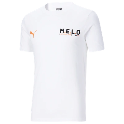 Shop Puma Mens  Melo Logo T-shirt In White