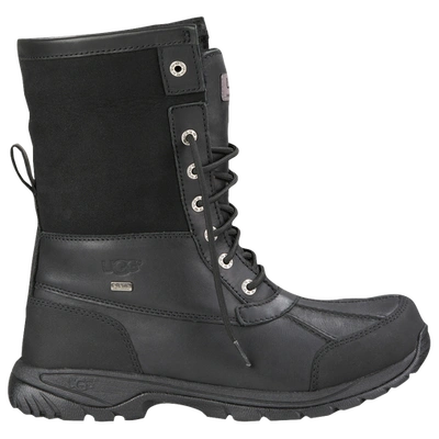 Ugg Men's Butte Waterproof Leather Cuffed Boots In Black/black